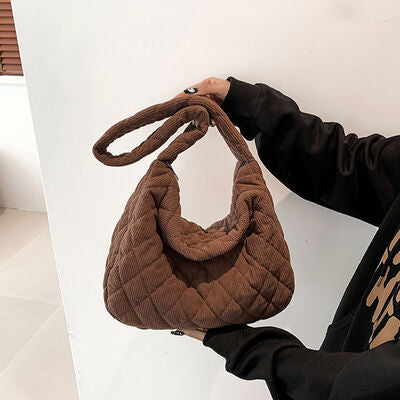 Corduroy Medium Shoulder Bag Trendsi