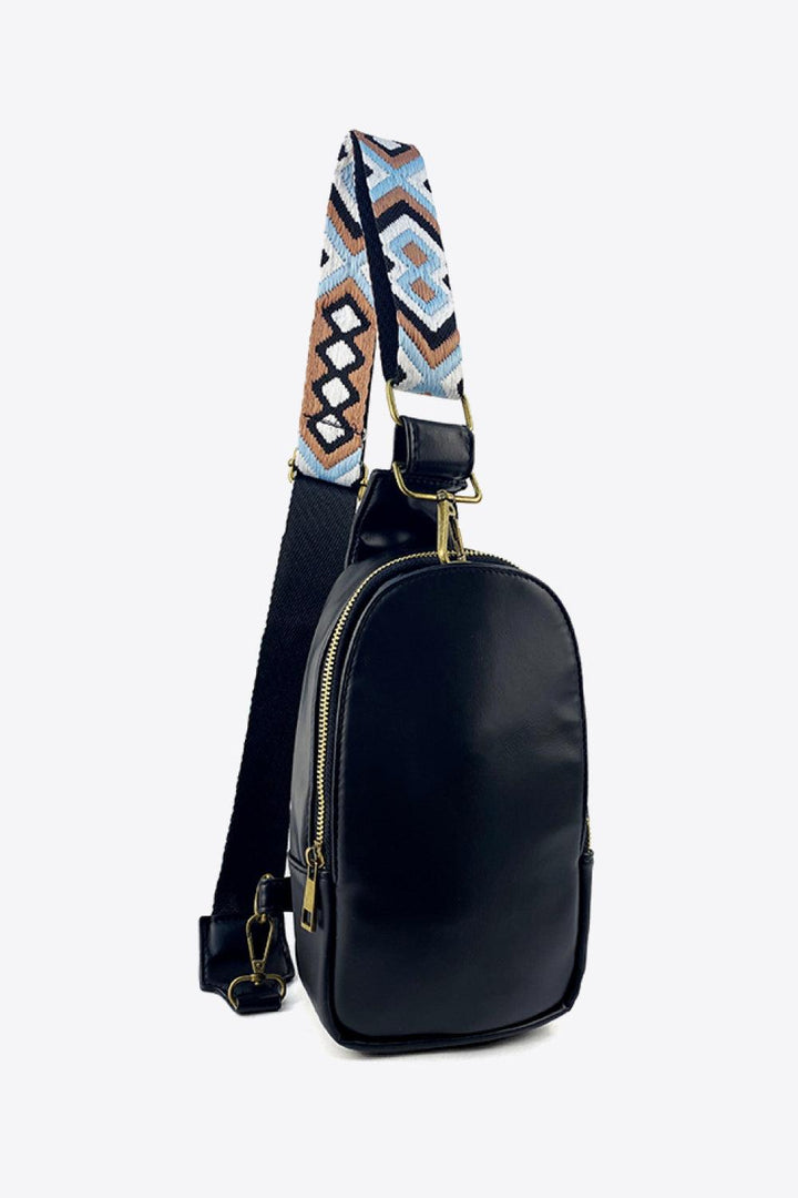 Random Pattern Adjustable Strap PU Leather Sling Bag - Super Amazing Store