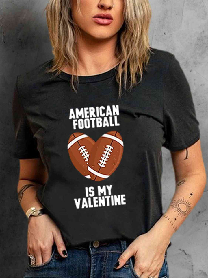 Football Graphic Short Sleeve T-Shirt Trendsi