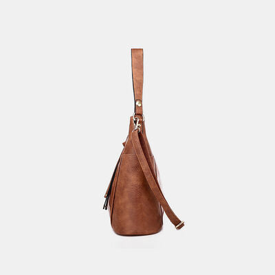 Textured PU Leather Tote Bag Trendsi