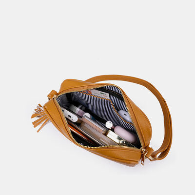 Tassel PU Leather Crossbody Bag Trendsi