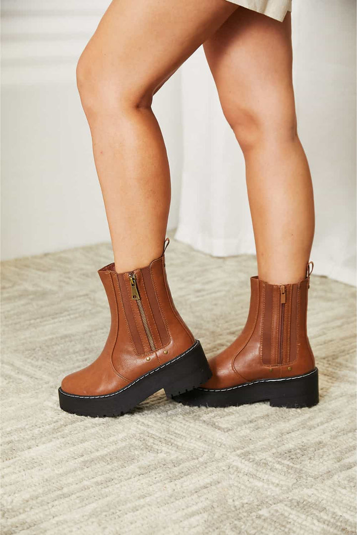 Forever Link Side Zip Platform Boots - Super Amazing Store