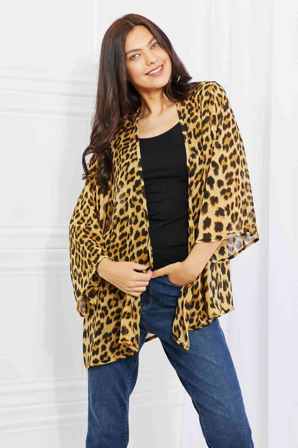 Melody Wild Muse Full Size Animal Print Kimono in Brown Trendsi