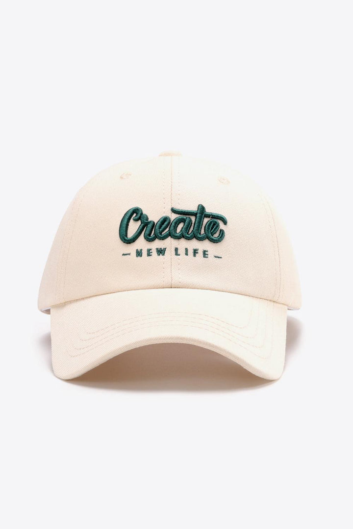 CREATE NEW LIFE Adjustable Cotton Baseball Cap - Super Amazing Store