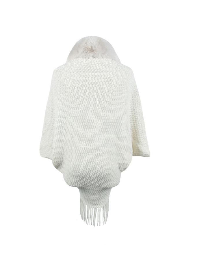 Open Front Fringe Hem Poncho - Super Amazing Store