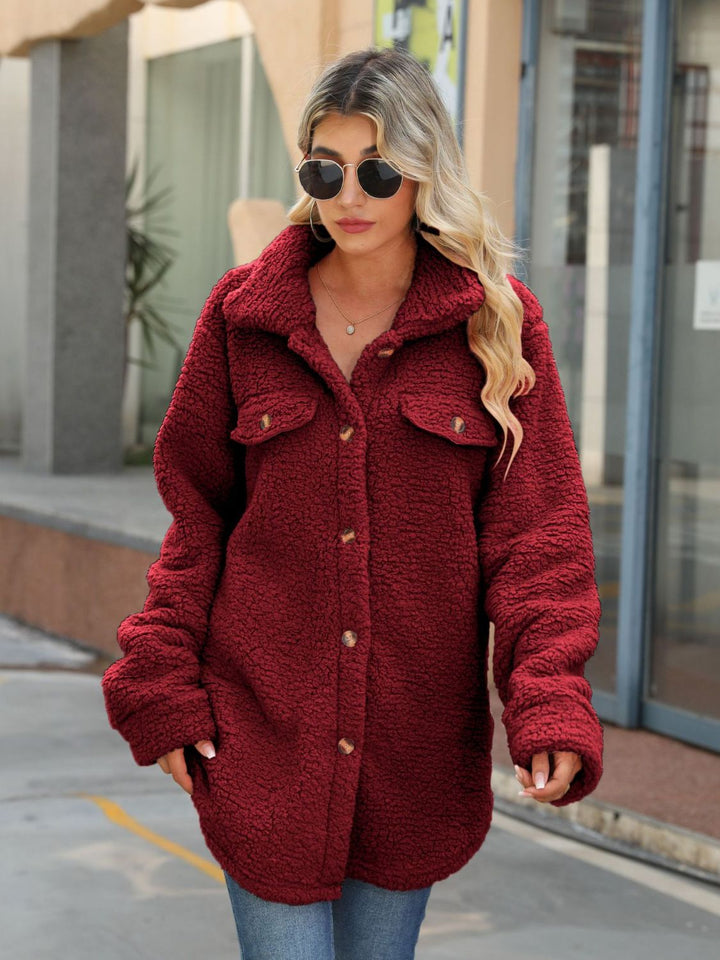 Button Down Collared Coat - Super Amazing Store