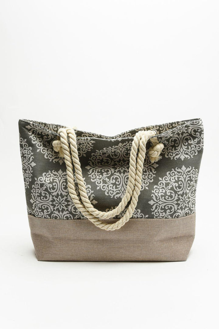 Justin Taylor Printed Rope Handle Tote - Super Amazing Store