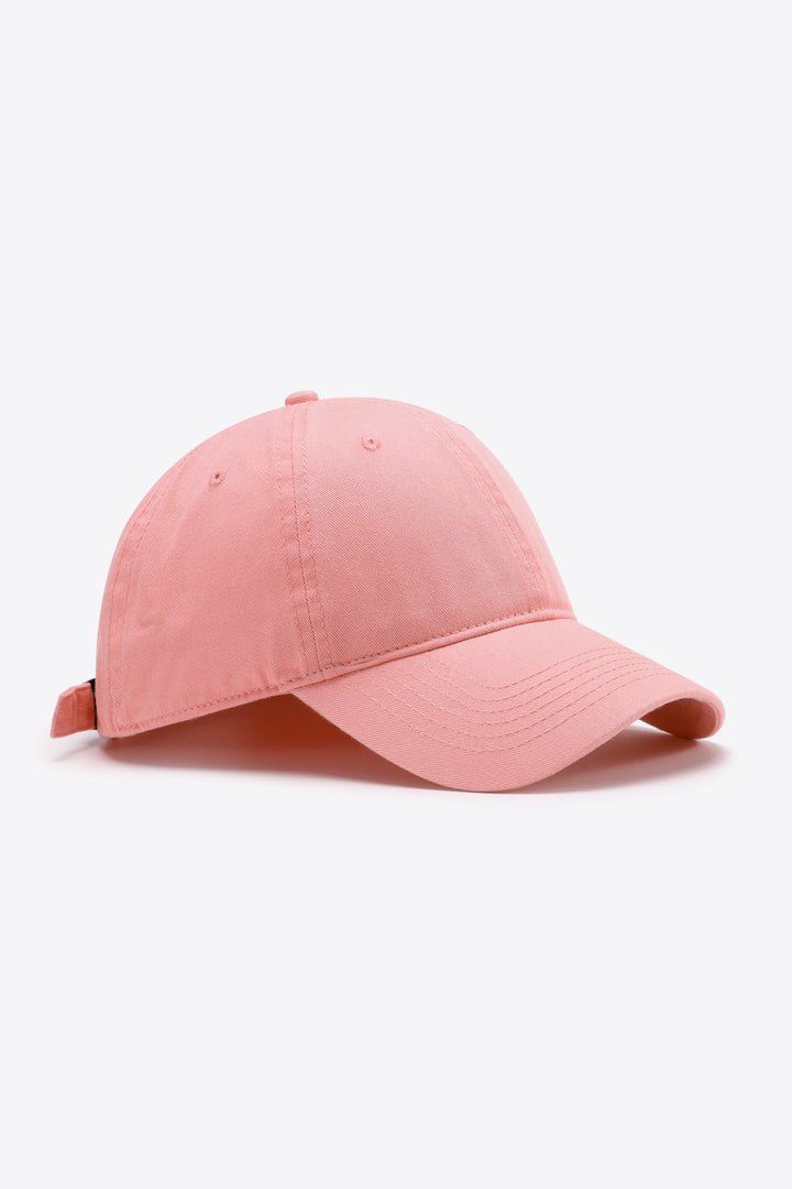 Plain Adjustable Cotton Baseball Cap Trendsi