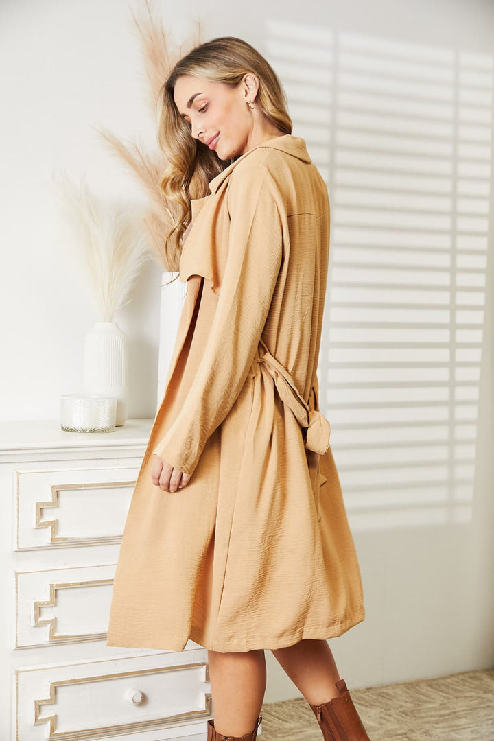 Culture Code Full Size Tied Trench Coat with Pockets - Super Amazing Store