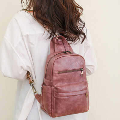 Medium PU Leather Backpack Trendsi