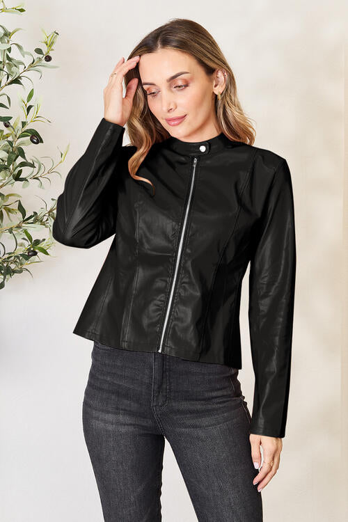 Mock Neck Zip Up Jacket - Super Amazing Store