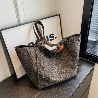 Leopard Canvas Tote Bag Trendsi