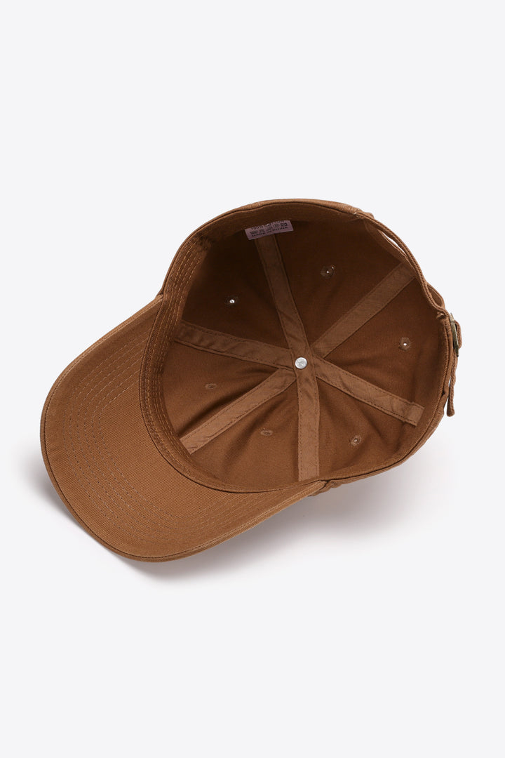 Plain Adjustable Cotton Baseball Cap Trendsi