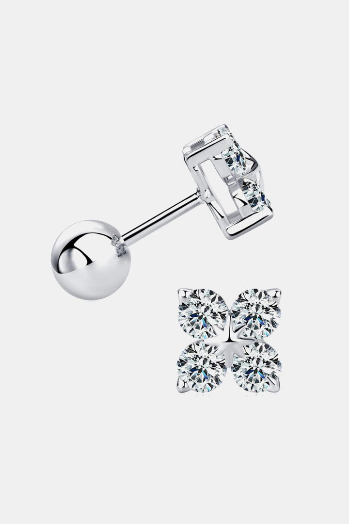 Moissanite 925 Sterling Silver Four-Leaf Clover Shape Earrings - Super Amazing Store