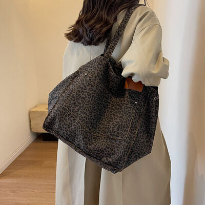 Leopard Canvas Tote Bag Trendsi