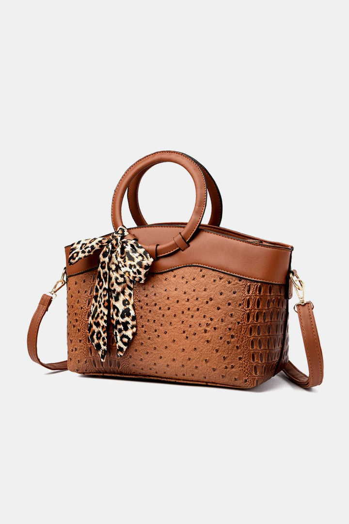 PU Leather Leopard Tie Shoulder Bag - Super Amazing Store