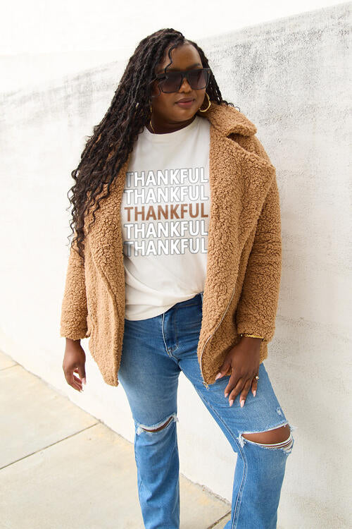 Simply Love Full Size THANKFUL Short Sleeve T-Shirt Trendsi