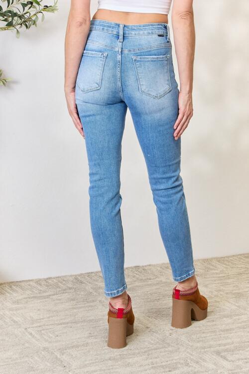 RISEN Full Size Mid Rise Skinny Jeans Trendsi