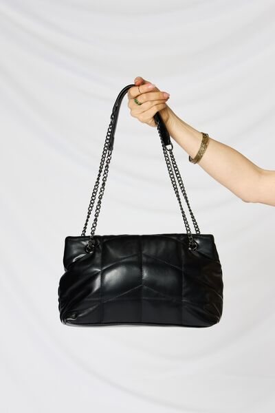 SHOMICO PU Leather Chain Handbag Trendsi