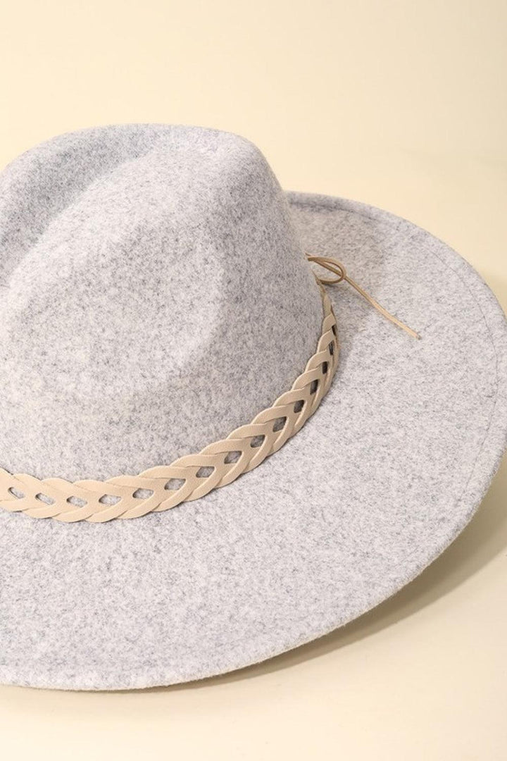 Fame Woven Together Braided Strap Fedora - Super Amazing Store