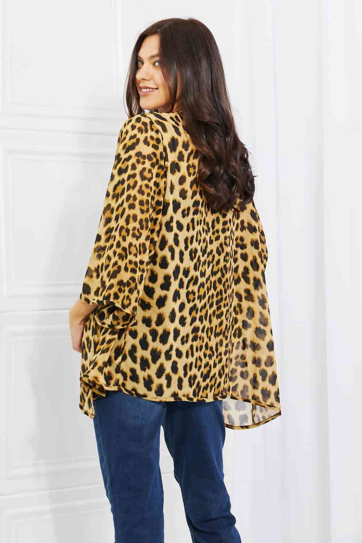 Melody Wild Muse Full Size Animal Print Kimono in Brown Trendsi