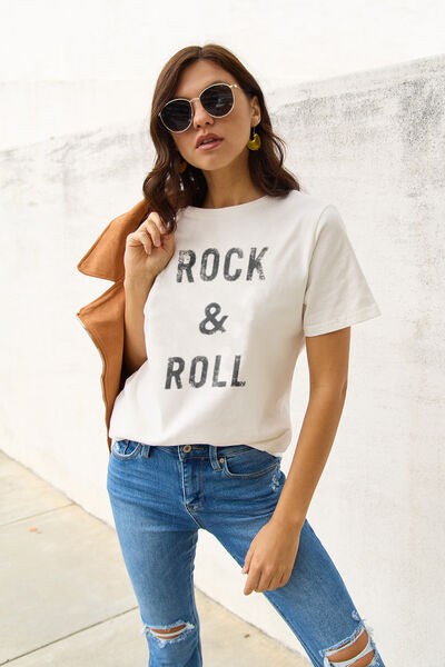 Simply Love Full Size ROCK & ROLL Short Sleeve T-Shirt Trendsi