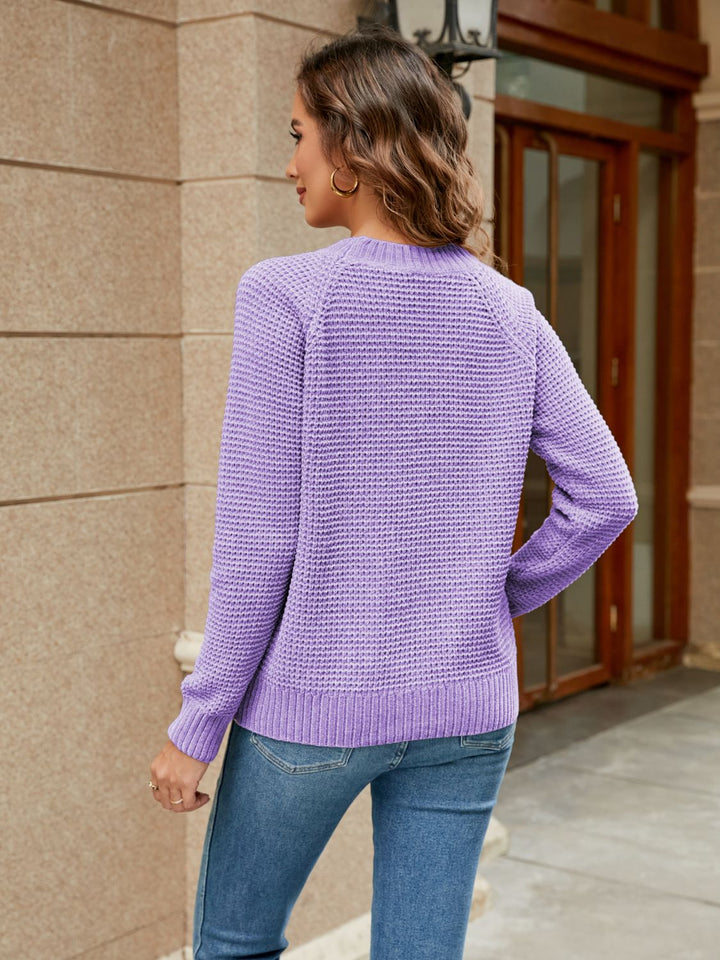 Round Neck Raglan Sleeve Sweater - Super Amazing Store